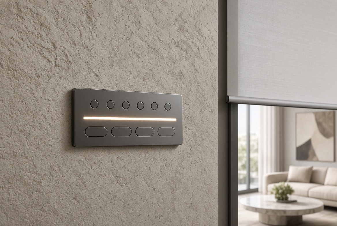 Lighting keypad and motorized shade