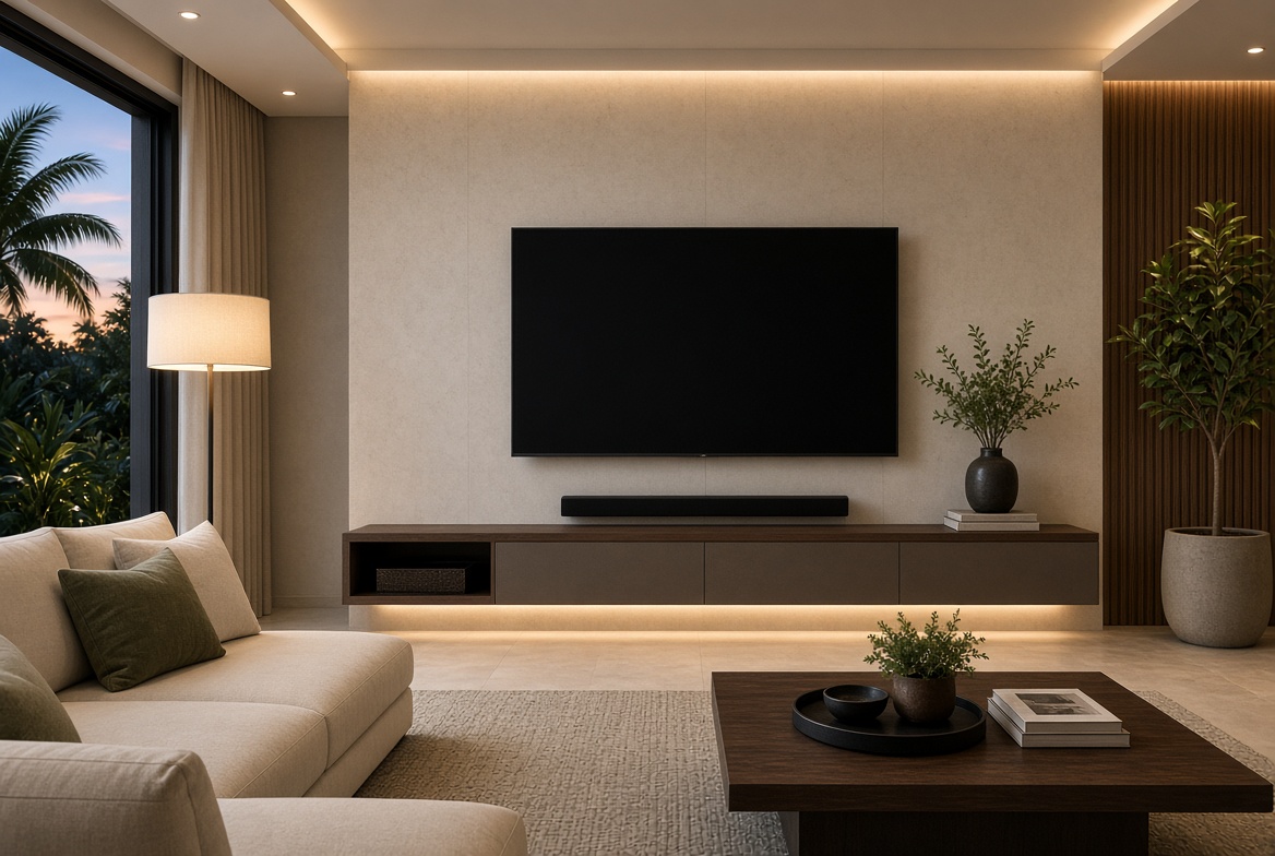 Clean wall-mounted television